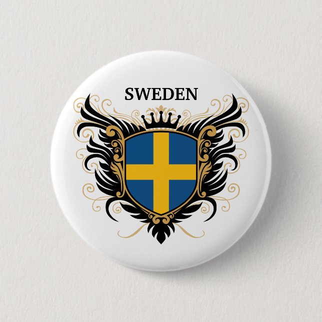 Badge Rond 5 Cm La Suède [personnalisez] (Devant)