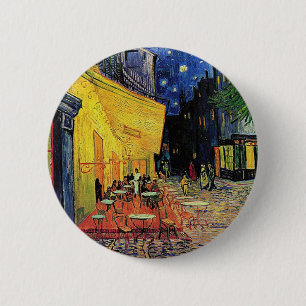 Badge Rond 5 Cm La terrasse du café sur la place du forum, Arles, 