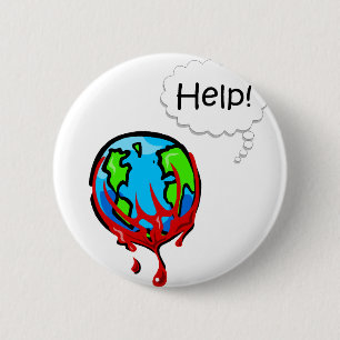 Badge Rond 5 Cm La terre 2 de saignement