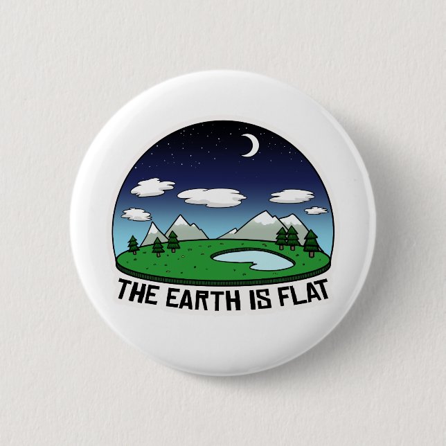 Badge Rond 5 Cm La terre plate (Devant)