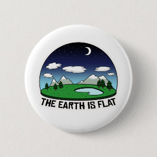 Badge Rond 5 Cm La terre plate