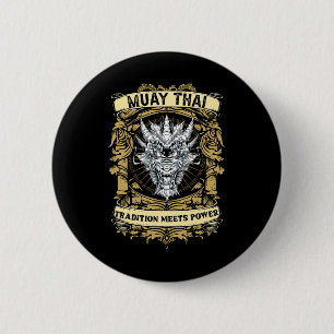 Badge Rond 5 Cm La tradition rencontre la puissance - Kickboxing e