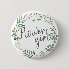 Badge Rond 5 Cm La verdure botanique | Feuille | Fleur fille