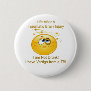 Badge Rond 5 Cm La vie après TBI -- Étourdi