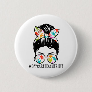 Badge Rond 5 Cm La vie de professeur d'école maternelle Nn femme a