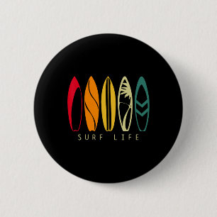 Badge Rond 5 Cm La vie de surf Surf vintage Planche de surf rétro