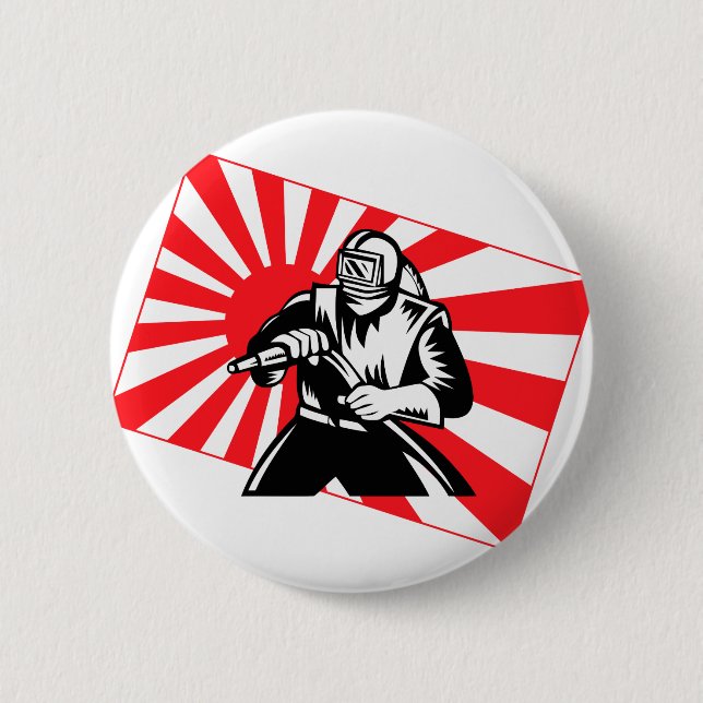 Badge Rond 5 Cm La vieille sableuse de Tokyo (Devant)