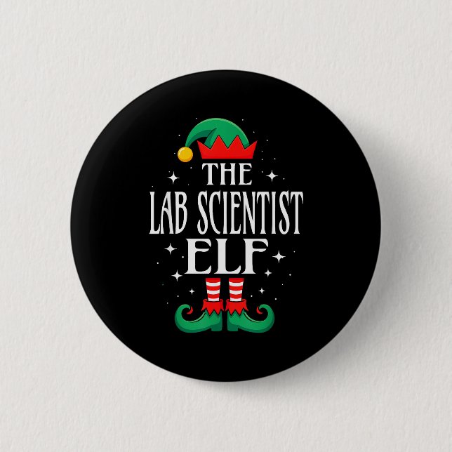 Badge Rond 5 Cm Lab Scientist Elf Job Title Funny Christmas Matchi (Devant)