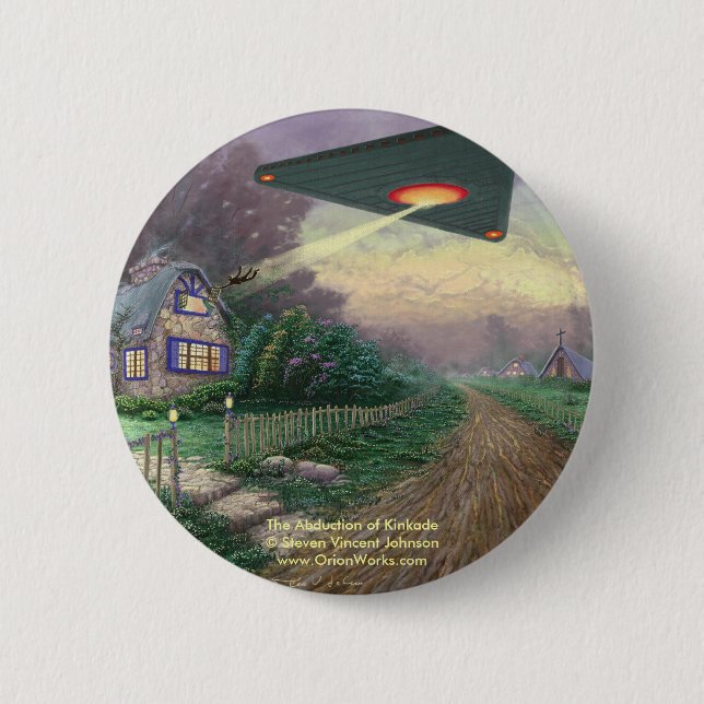 Badge Rond 5 Cm L'abduction de Kinkade, l'abduction du repli… (Devant)