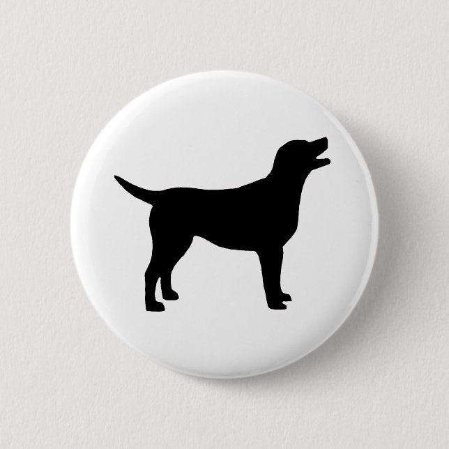 Badge Rond 5 Cm Labrador retriever (dans le noir) (Devant)