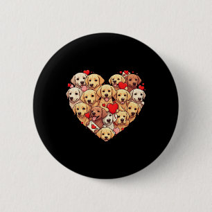 Badge Rond 5 Cm Labrador Retriever drôle Cœur Saint Valentin Labra