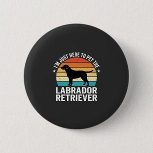 Badge Rond 5 Cm Labrador Retriever Rétro Caresse de Chien