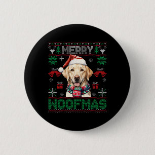Badge Rond 5 Cm Labrador Retrivers Joyeux Noël Woofmas Chien Lo