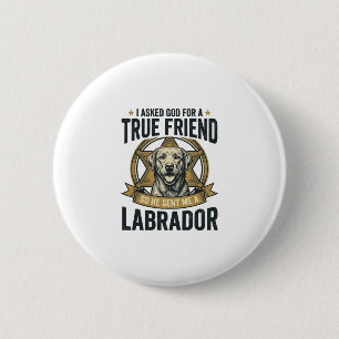 Badge Rond 5 Cm Labrador Vrai Ami Conception Vintage Amateur de Ch