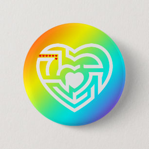 Badge Rond 5 Cm labyrinthe d'amour