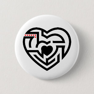Badge Rond 5 Cm labyrinthe d'amour