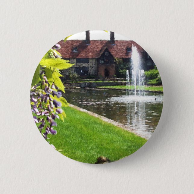 Badge Rond 5 Cm Lac et Fontaine au RHS Wisley (Devant)