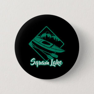 Badge Rond 5 Cm Lac Squam New Hampshire Kayak Kayakiste