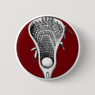 Badge Rond 5 Cm Lacrosse Maroon Team Gifts