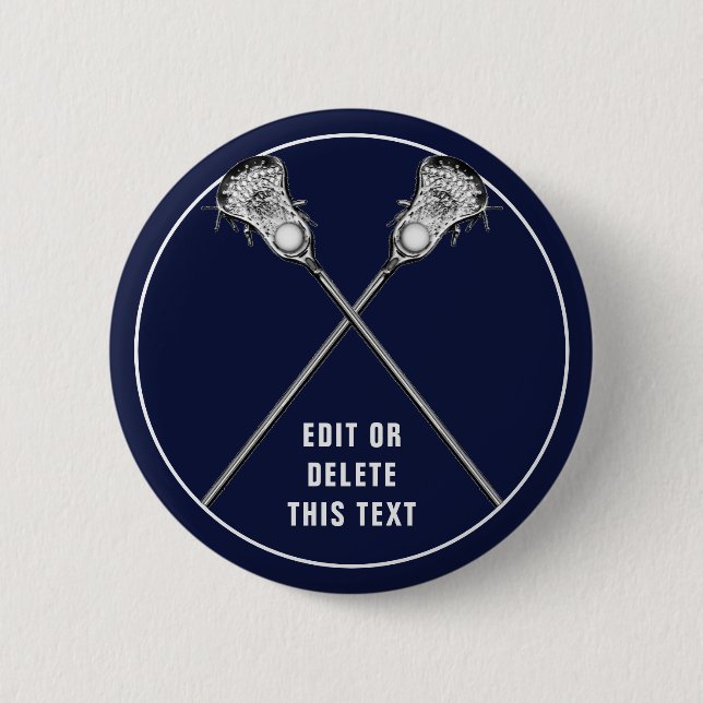 Badge Rond 5 Cm Lacrosse Nouveautés Cadeaux (Devant)