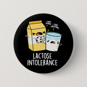 Badge Rond 5 Cm Lactose Intolérance Funk Milk Pun Dark BG