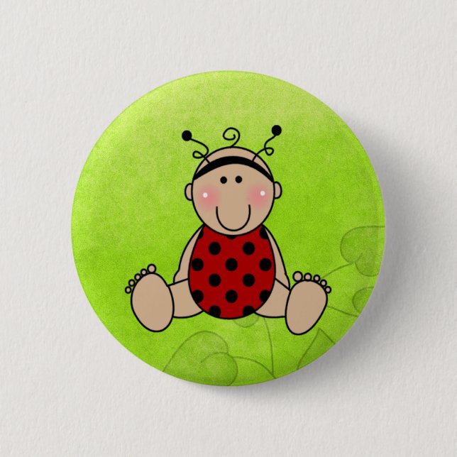 Badge Rond 5 Cm Lady Bug Baby shower Fête Faveurs (Devant)