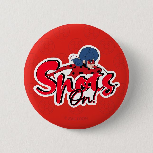 Badge Rond 5 Cm Ladybug miraculeux | Spots allumés (Devant)