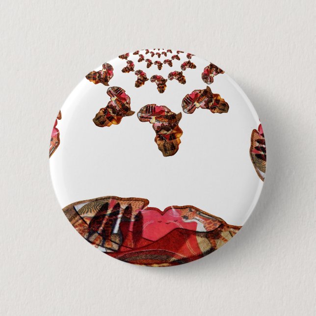 Badge Rond 5 Cm L'Afrique en mouvement : Carte Kaleidoscope (Devant)