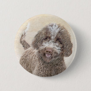 Badge Rond 5 Cm Lagotto Romagnolo Peinture - Cute Original Chien A