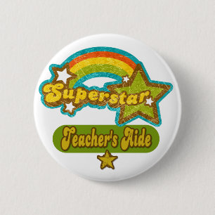 Badge Rond 5 Cm L'aide du professeur de superstar
