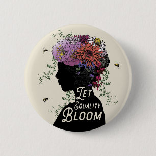 Badge Rond 5 Cm Laissez la fleur d'égalité - bouton rond