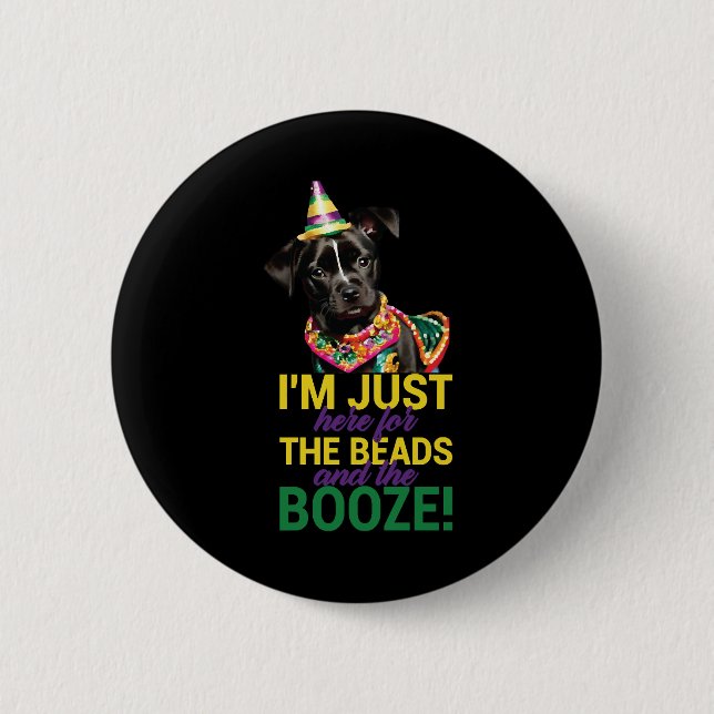 Badge Rond 5 Cm Laissez Les Bons Temps Rouler - Drôle Chiens Mardi (Devant)