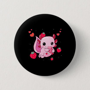 Badge Rond 5 Cm Lait de fraise Axolotl Shake Kawaii Anim japonais