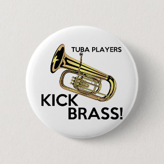 Badge Rond 5 Cm Laiton de coup-de-pied de joueurs de tuba