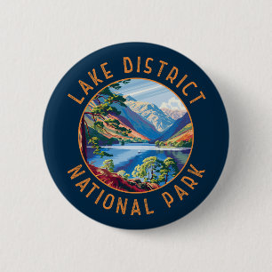 Badge Rond 5 Cm Lake District National Park England désorganisée