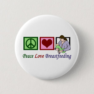 Badge Rond 5 Cm L'allaitement maternel de Peace Love