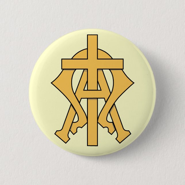Badge Rond 5 Cm L'Alpha et l'Oméga (Devant)