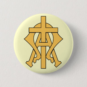 Badge Rond 5 Cm L'Alpha et l'Oméga