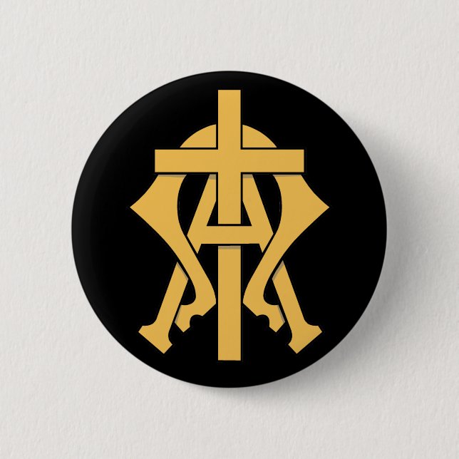 Badge Rond 5 Cm L'alpha et l'Omega (Devant)