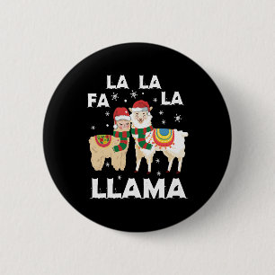 Badge Rond 5 Cm Lama de Noël
