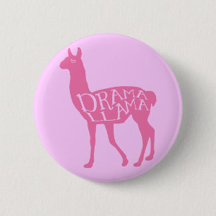 Badge Rond 5 Cm Lama rose de drame