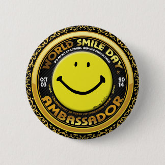 Badge Rond 5 Cm L'Ambassadeur 2014 officiel de Day® de sourire du