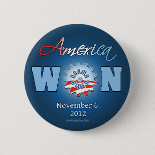 Badge Rond 5 Cm L'Amérique a gagné le 6 novembre 2012
