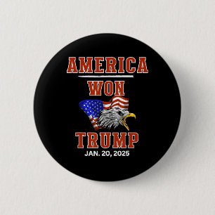 Badge Rond 5 Cm L'Amérique A Gagné Trump, Nous, Le Peuple, En Avon