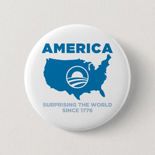 Badge Rond 5 Cm L'Amérique Obama (Devant)