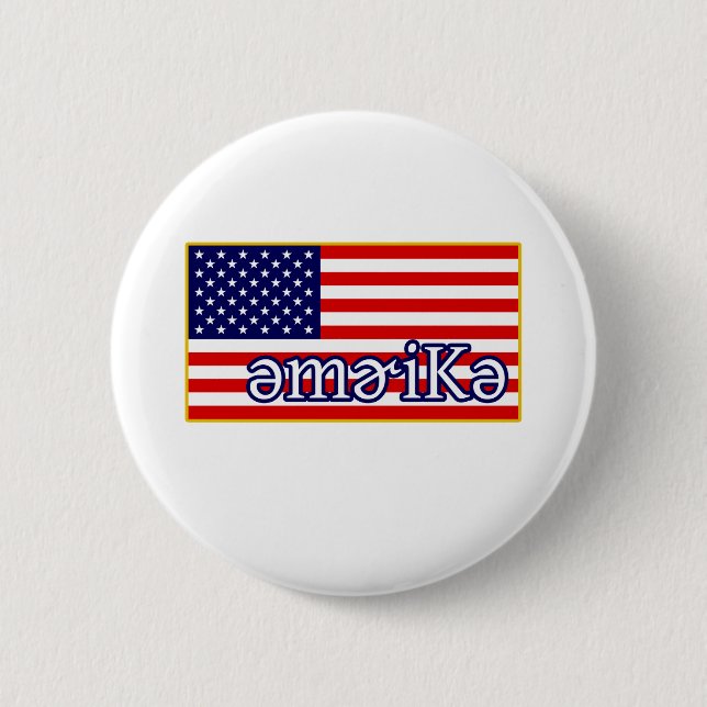Badge Rond 5 Cm L'Amérique phonétique (Devant)