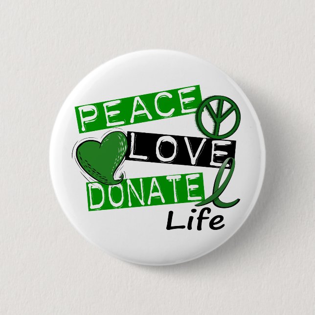 BADGE ROND 5 CM L'AMOUR DE PAIX DONNENT LA VIE (Devant)