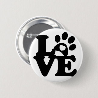 Badge Rond 5 Cm L'amour de patte de bouton de Pin poursuit le