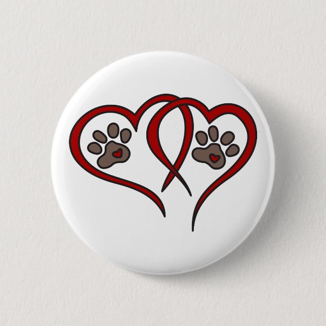 Badge Rond 5 Cm L'amour des chiots (Devant)