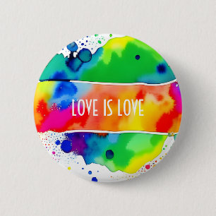 Badge Rond 5 Cm L'amour est amour LGBT Pride Rainbow